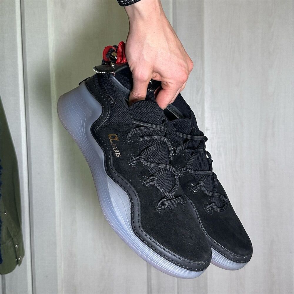 Christian Louboutin Arpoador Men's Black Sneakers Size 10.5 Lace-Up Casual